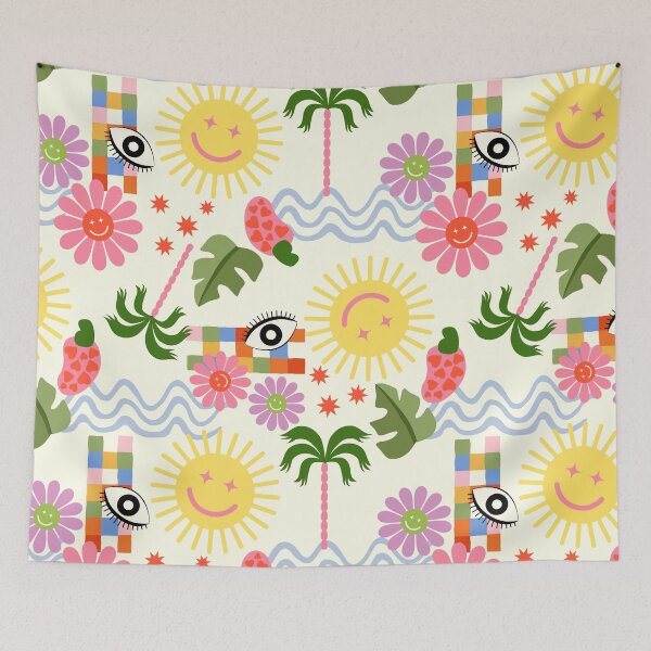Item preview, Happy Tropics – Retro Folk Pattern designed and sold by malungoart.