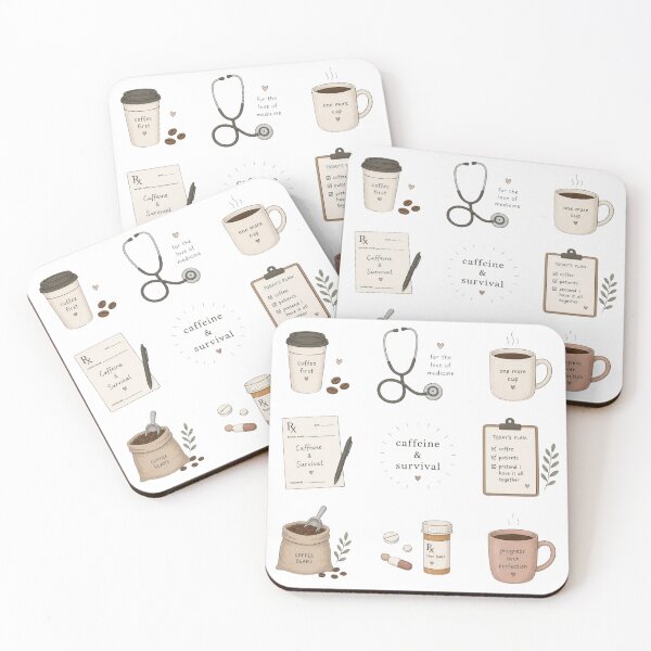 Item preview, Caffeine & Survival | Med Student Aesthetic Coffee Design designed and sold by Aspecthub.