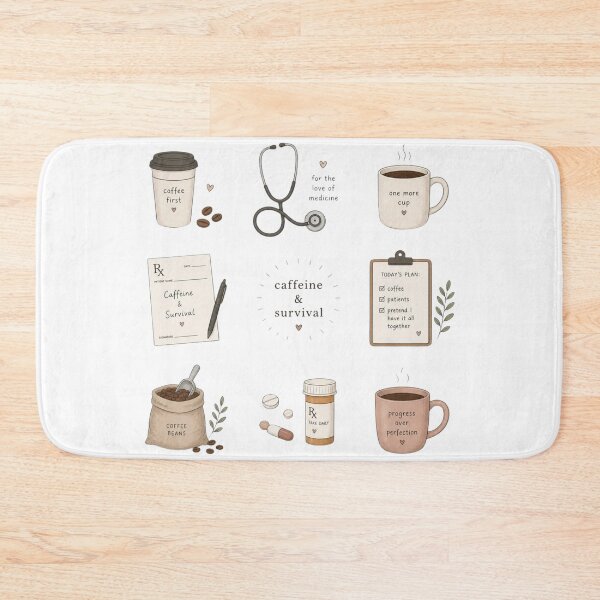 Item preview, Caffeine & Survival | Med Student Aesthetic Coffee Design designed and sold by Aspecthub.