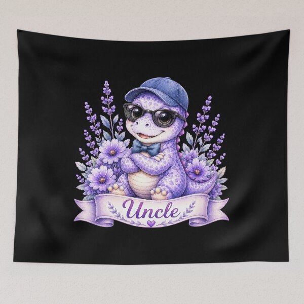 Item preview, Cute Purple Dinosaur Uncle Shirt, Watercolor Family Dinosaur, Kawaii Lavender Dino Gift designed and sold by podlook.