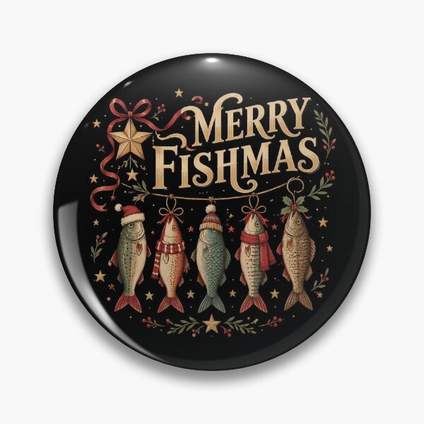 Item preview, Merry Fishmas Retro Fishing Christmas Fisherman Xmas Holiday designed and sold by OlakunleOloroz.