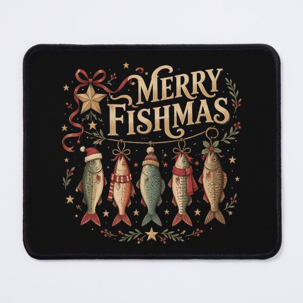 Item preview, Merry Fishmas Retro Fishing Christmas Fisherman Xmas Holiday designed and sold by OlakunleOloroz.
