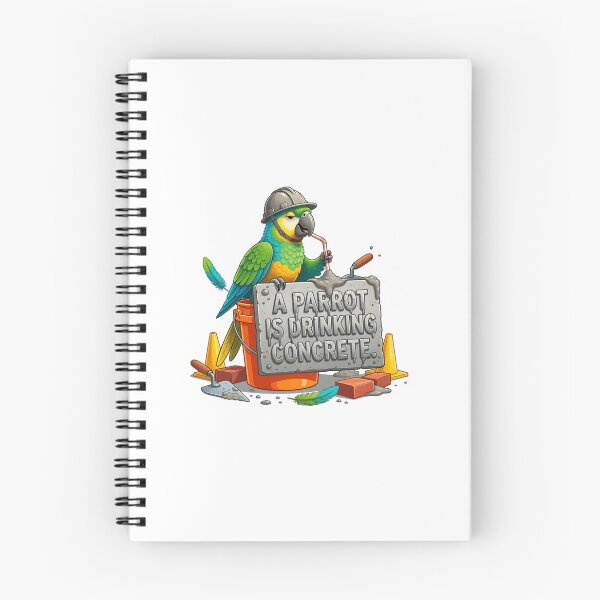 Item preview, A Parrot Is Drinking Concrete Funny Surreal Sticker designed and sold by Imaginarium of Chaos falcon88 .