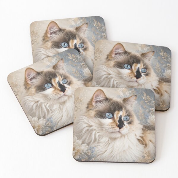Item preview, Blue-Eyed Floral Cat | Dreamy Fine Art Feline Portrait designed and sold by Kimberly Palmer.