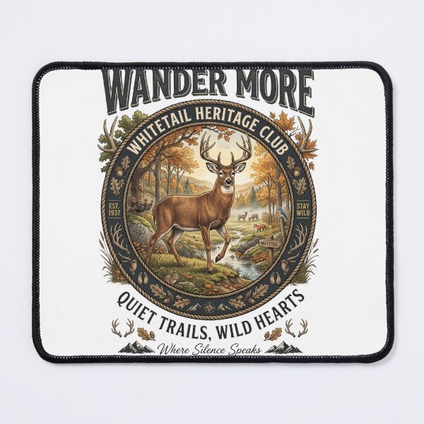 Item preview, Wander More - Whitetail Heritage Club Vintage Deer Badge designed and sold by Roy & Tiffany.