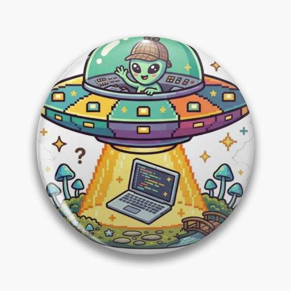 Item preview, Cute Alien UFO Coding Sticker | Funny Programmer Sci-Fi Laptop Vinyl Decal | Geek, Hacker & Developer Gift designed and sold by AdityaShop18.