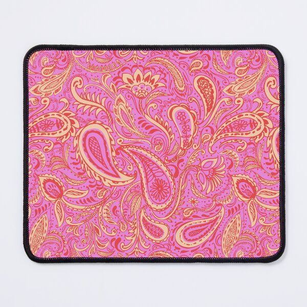 Item preview, Pink and yellow paisley pattern designed and sold by bokasin.