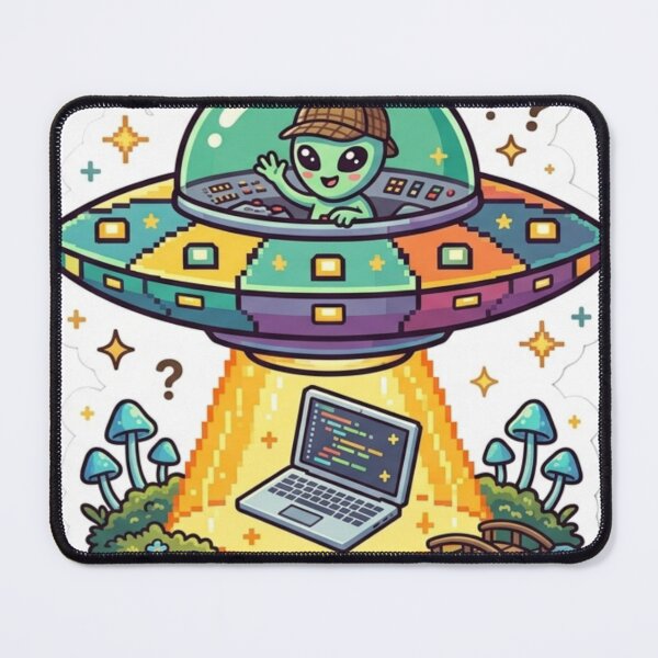 Item preview, Cute Alien UFO Coding Sticker | Funny Programmer Sci-Fi Laptop Vinyl Decal | Geek, Hacker & Developer Gift designed and sold by AdityaShop18.