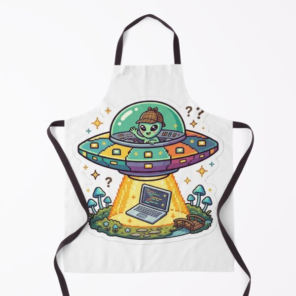 Item preview, Cute Alien UFO Coding Sticker | Funny Programmer Sci-Fi Laptop Vinyl Decal | Geek, Hacker & Developer Gift designed and sold by AdityaShop18.