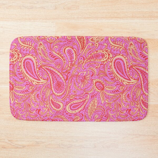 Item preview, Pink and yellow paisley pattern designed and sold by bokasin.
