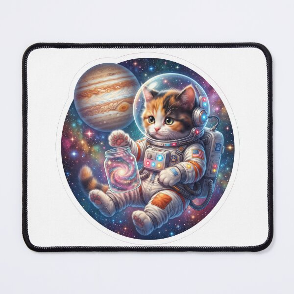 Item preview, Cute Astronaut Cat Exploring the Galaxy with Jupiter designed and sold by DadGenX.