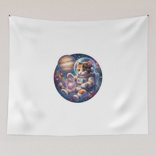 Item preview, Cute Astronaut Cat Exploring the Galaxy with Jupiter designed and sold by DadGenX.