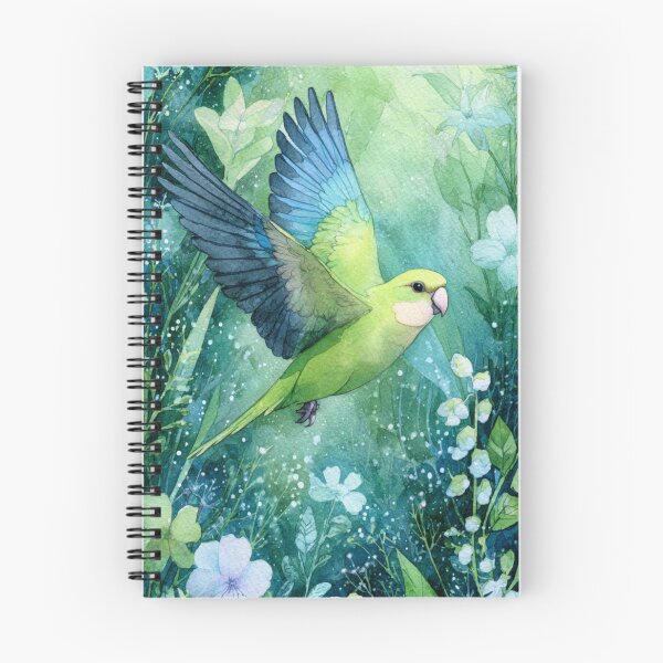 Item preview, A Parrotlet flying through a spring garden, Birds in Motion designed and sold by CDC40.