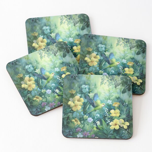 Item preview, A Parrotlet flying through a spring garden, Birds in Motion designed and sold by CDC40.