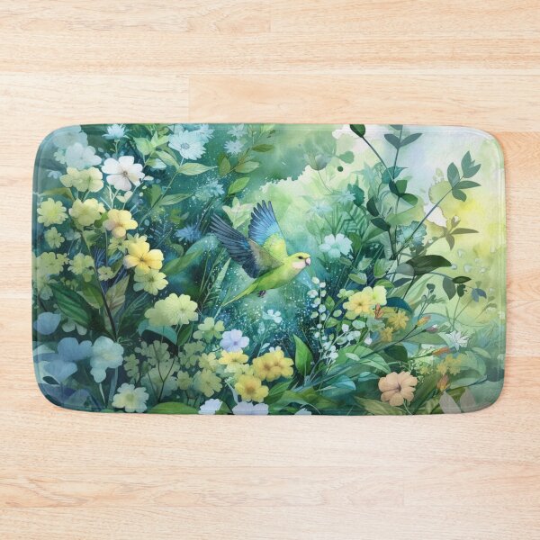 Item preview, A Parrotlet flying through a spring garden, Birds in Motion designed and sold by CDC40.
