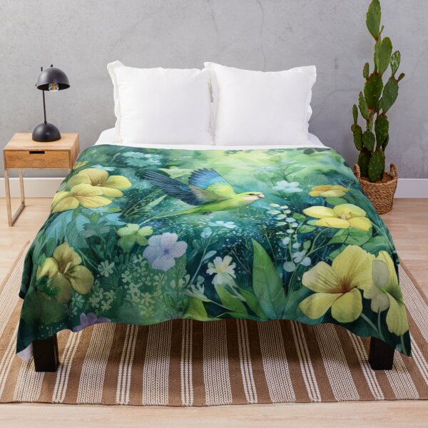 Item preview, A Parrotlet flying through a spring garden, Birds in Motion designed and sold by CDC40.