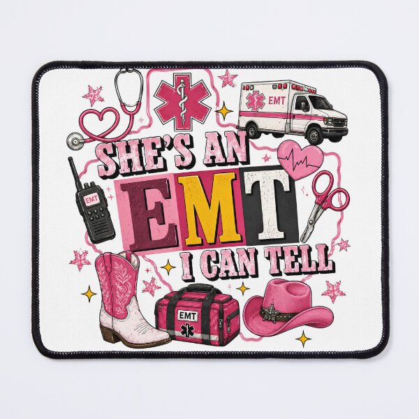 Item preview, She's An EMT I Can Tell Coquette Western Pink EMS Emergency designed and sold by VGAfanatic.