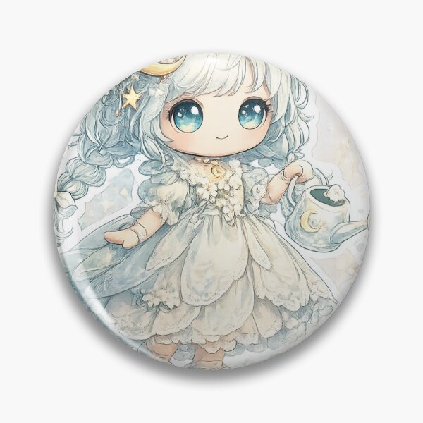 Item preview, Moon Garden Doll – Magical Fantasy Kawaii Sticker designed and sold by blossomfun.