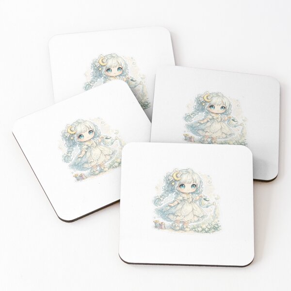 Item preview, Moon Garden Doll – Magical Fantasy Kawaii Sticker designed and sold by blossomfun.
