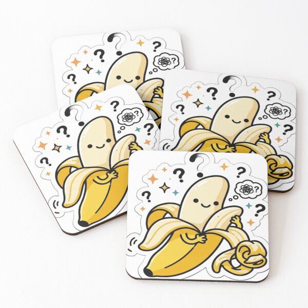 Item preview, Confused Banana Sticker | Cute Funny Banana Cartoon | Kawaii Fruit Meme Vinyl Decal designed and sold by AdityaShop18.