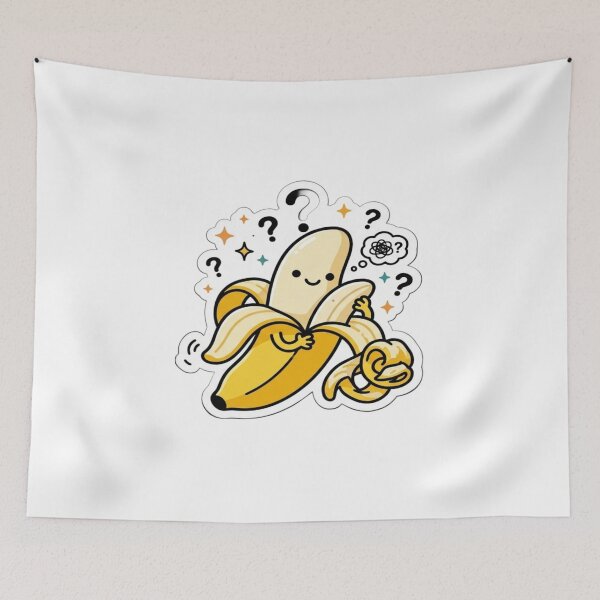 Item preview, Confused Banana Sticker | Cute Funny Banana Cartoon | Kawaii Fruit Meme Vinyl Decal designed and sold by AdityaShop18.