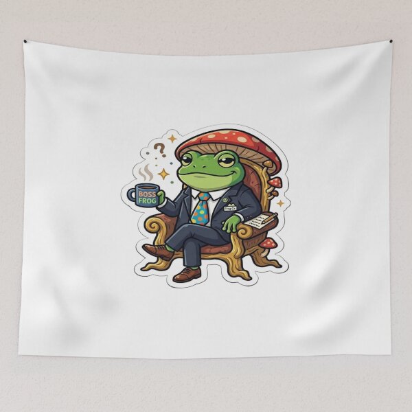 Item preview, Boss Frog Sticker | Funny Business Frog in Suit | Cute CEO Frog Cartoon Vinyl Decal designed and sold by AdityaShop18.