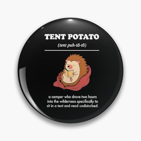 Item preview, Tent Potato Hedgehog Reading Funny Camping Camper Gift designed and sold by LASTIQUE-dd.