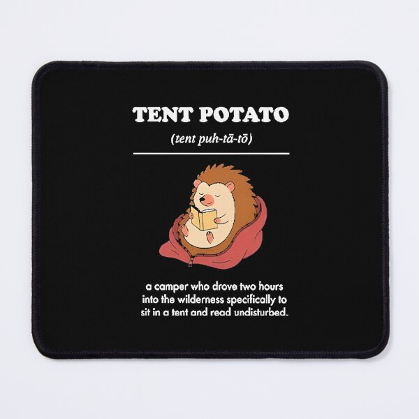 Item preview, Tent Potato Hedgehog Reading Funny Camping Camper Gift designed and sold by LASTIQUE-dd.