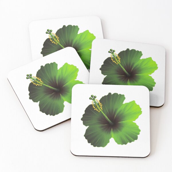 Item preview, Blooming Green Hibiscus Tropical Floral Art  designed and sold by TreasurNTemplat.