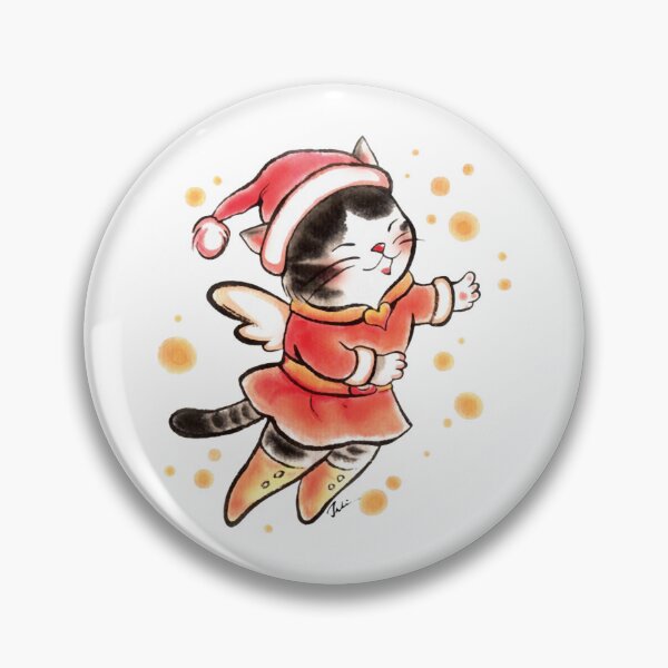 Item preview, Cute Santa Cat Angel Christmas Watercolor Art designed and sold by OpusTwo.