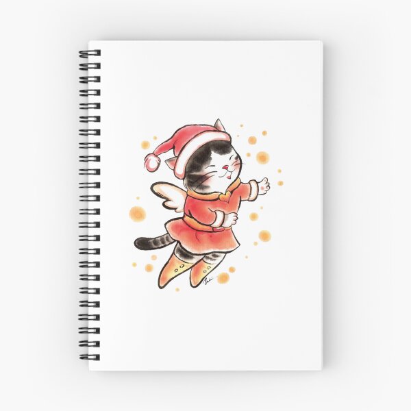 Item preview, Cute Santa Cat Angel Christmas Watercolor Art designed and sold by OpusTwo.