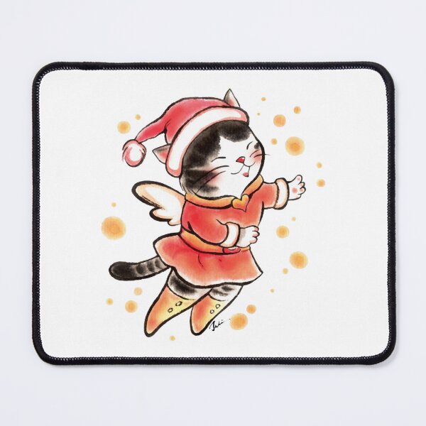 Item preview, Cute Santa Cat Angel Christmas Watercolor Art designed and sold by OpusTwo.