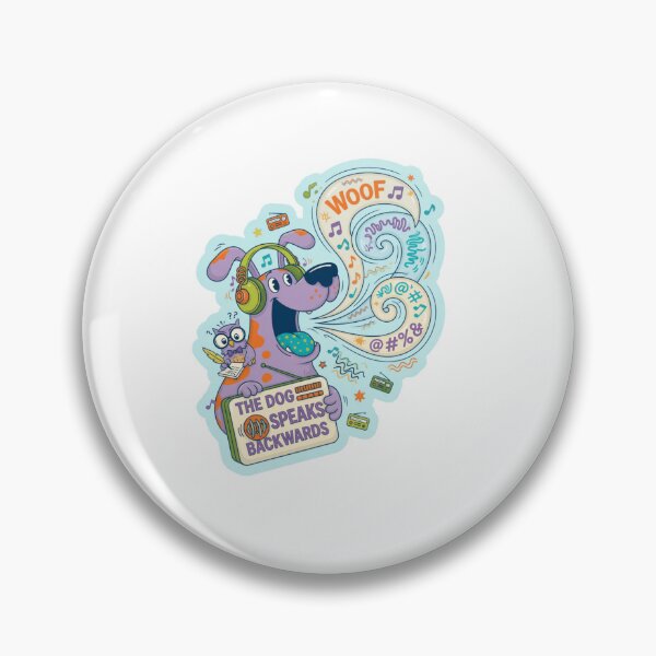 Item preview, The Dog Speaks Backwards Funny Surreal Sticker designed and sold by Imaginarium of Chaos falcon88 .