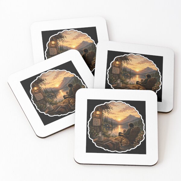 Item preview, Slow Down Cabin Lake Sunset Art designed and sold by YogiCodeLab.