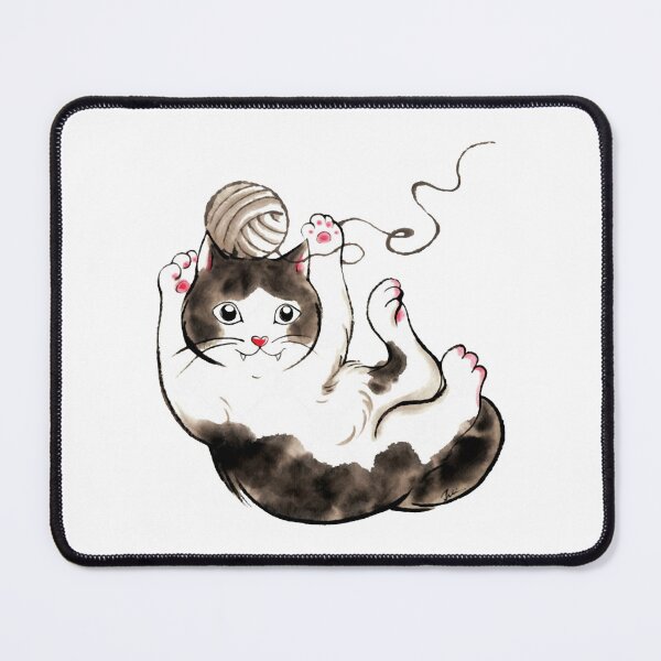 Item preview, Cute Black and White Cat Playing with Wool Ball designed and sold by OpusTwo.