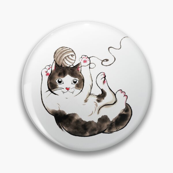 Item preview, Cute Black and White Cat Playing with Wool Ball designed and sold by OpusTwo.