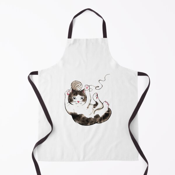 Item preview, Cute Black and White Cat Playing with Wool Ball designed and sold by OpusTwo.