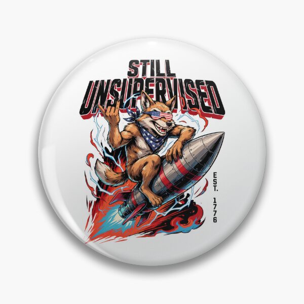 Item preview, Still Unsupervised Patriotic Werewolf Rocket Rider Tee v2 designed and sold by DarylWelsh2024.