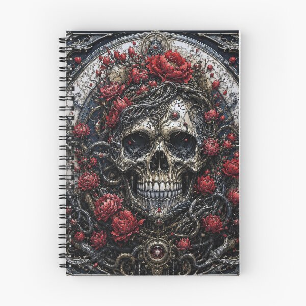 Item preview, Clockwork Calaveras - Red Peonies designed and sold by Wolffestone Studios.