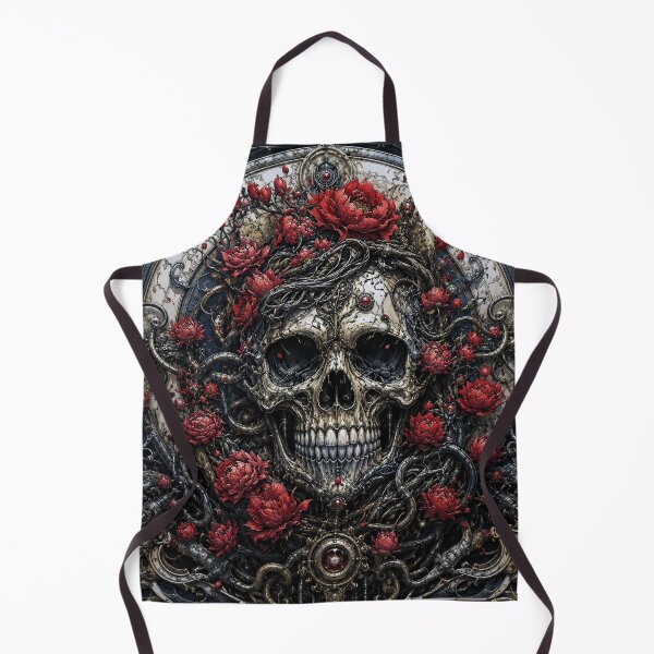 Item preview, Clockwork Calaveras - Red Peonies designed and sold by Wolffestone Studios.