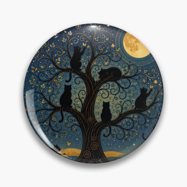Item preview, Wandering Playful Silhouette Cats Under the Moonlight designed and sold by Mindworx21.