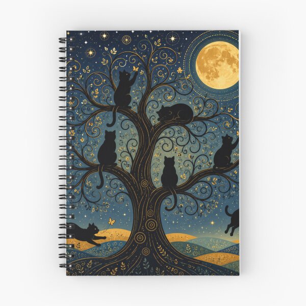 Item preview, Wandering Playful Silhouette Cats Under the Moonlight designed and sold by Mindworx21.