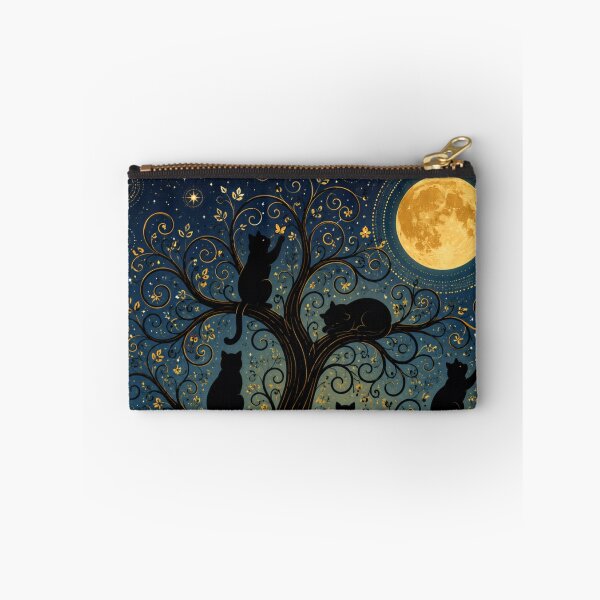 Item preview, Wandering Playful Silhouette Cats Under the Moonlight designed and sold by Mindworx21.