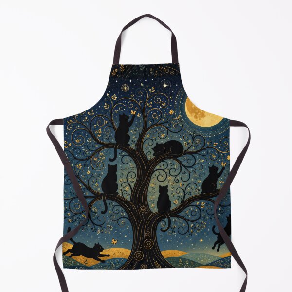 Item preview, Wandering Playful Silhouette Cats Under the Moonlight designed and sold by Mindworx21.