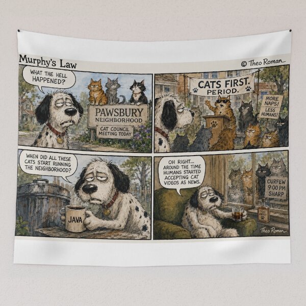 Item preview, Murph and his cat dilema designed and sold by LoudMouthArt.