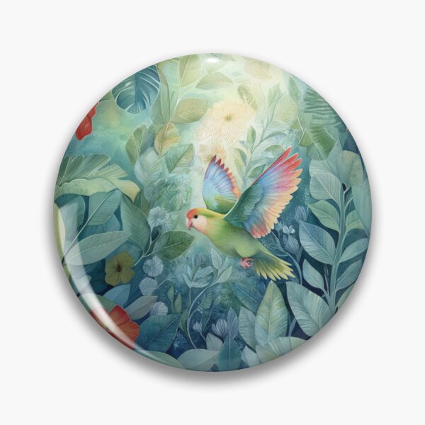 Item preview, A Parrotlet flying through a spring garden, Birds in Motion designed and sold by CDC40.