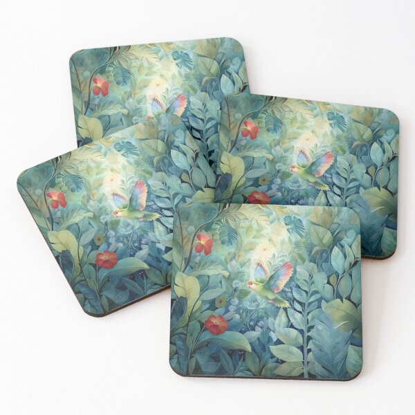 Item preview, A Parrotlet flying through a spring garden, Birds in Motion designed and sold by CDC40.