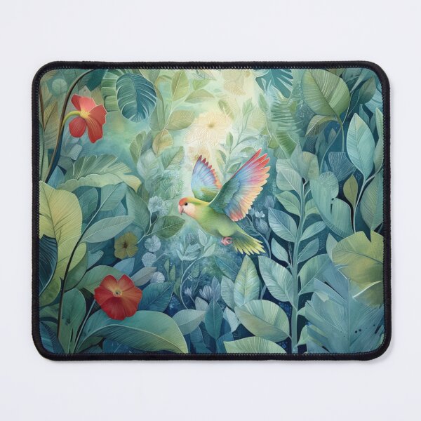 Item preview, A Parrotlet flying through a spring garden, Birds in Motion designed and sold by CDC40.