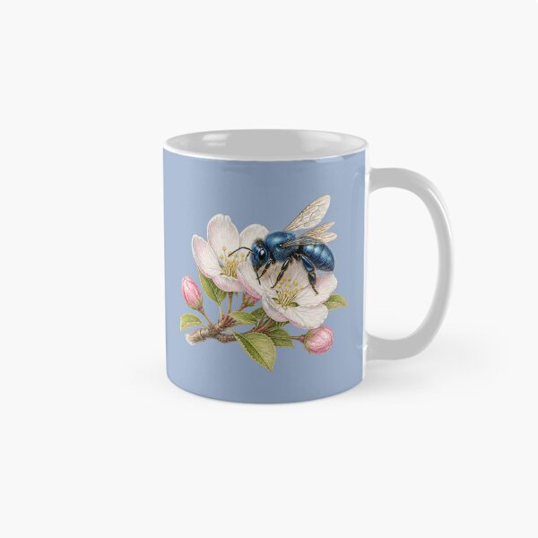 Item preview, Mason Bee on Apple Blossom Nature Study designed and sold by BloomStudio1.