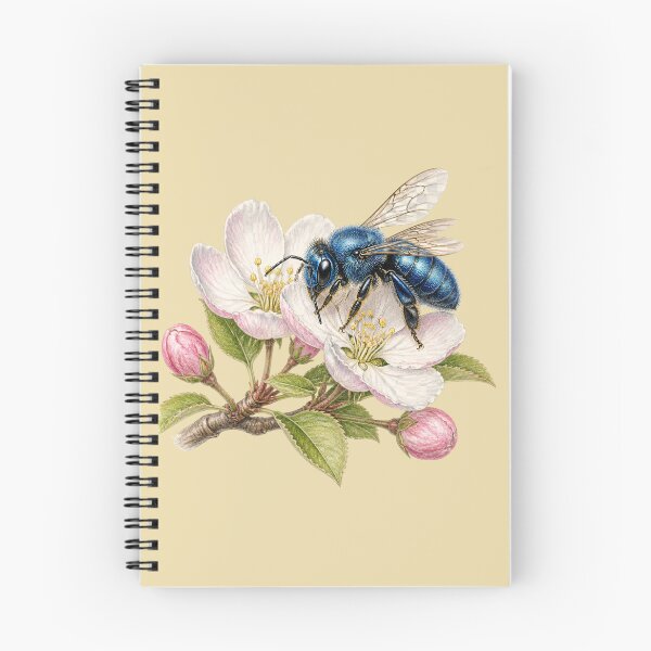 Item preview, Mason Bee on Apple Blossom Nature Study designed and sold by BloomStudio1.